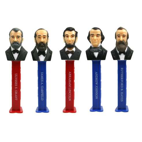 Dispensador Caramelos Pez Set Presidentes V-4