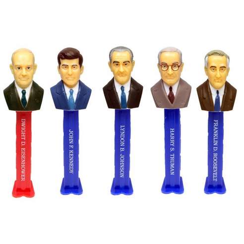 Dispensador Caramelos Pez Set Presidentes V-7