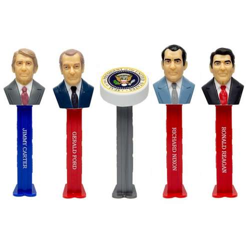 Dispensador Caramelos Pez Set Presidentes V-8