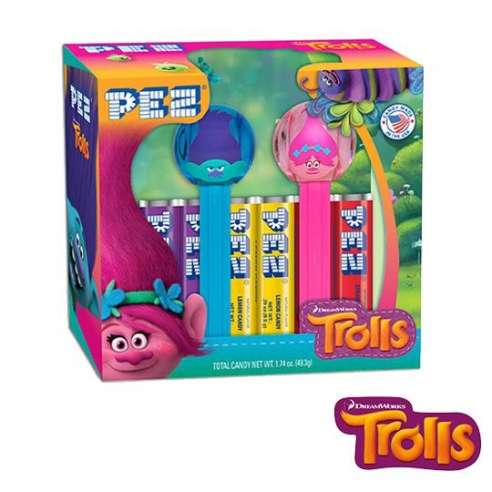 Caja Trolls Emoticon Dispensador Caramelos Pez