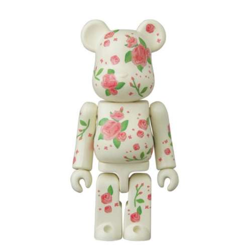 Bearbrick 100% Pattern Pink Roses Series 32